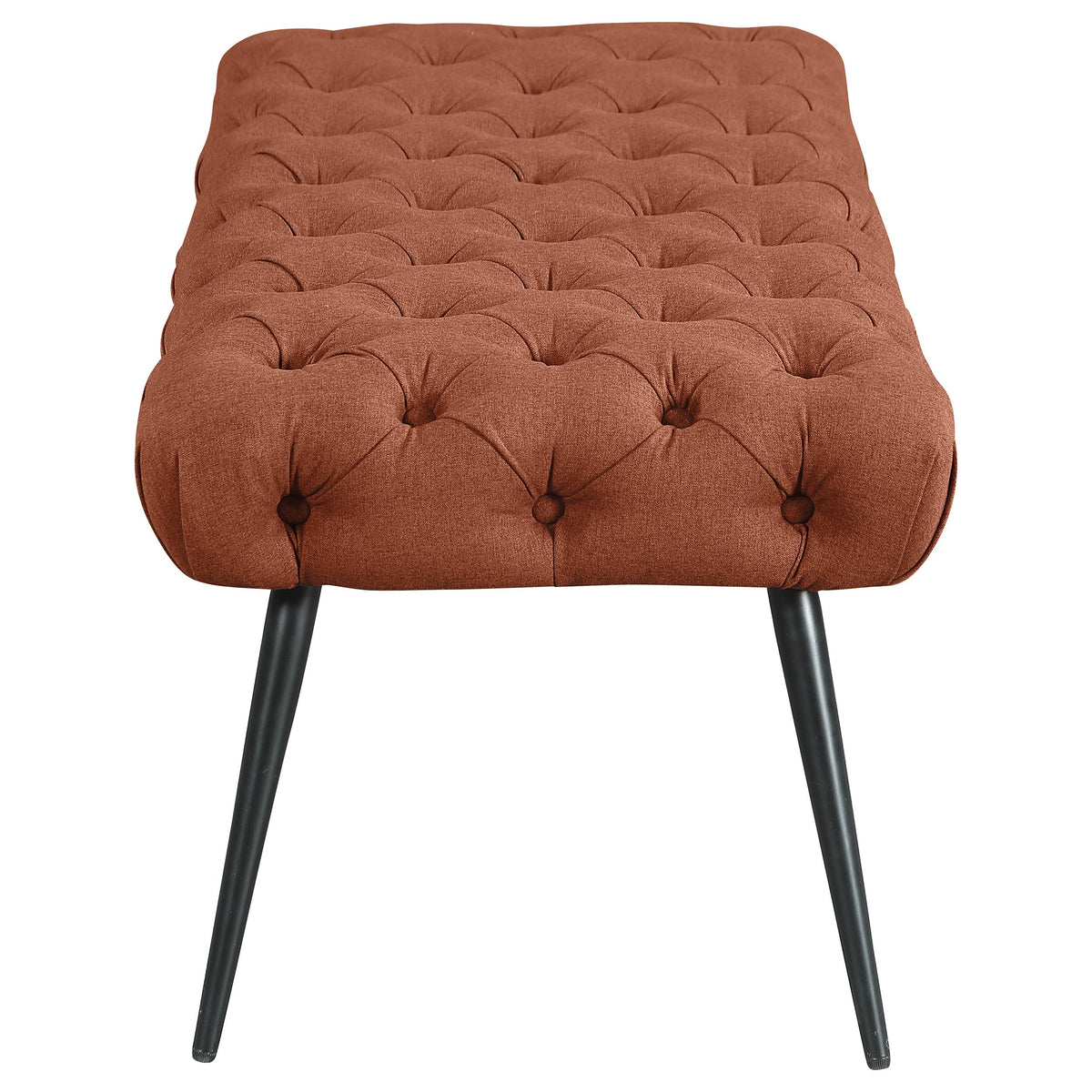 Ella Upholstered Tufted Bench Stainless Steel Legs