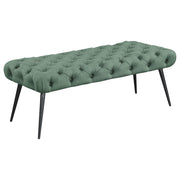 Ella Upholstered Tufted Bench Stainless Steel Legs