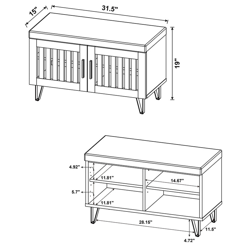 Brixton 2-door Padded Entryway Shoe Storage Bench