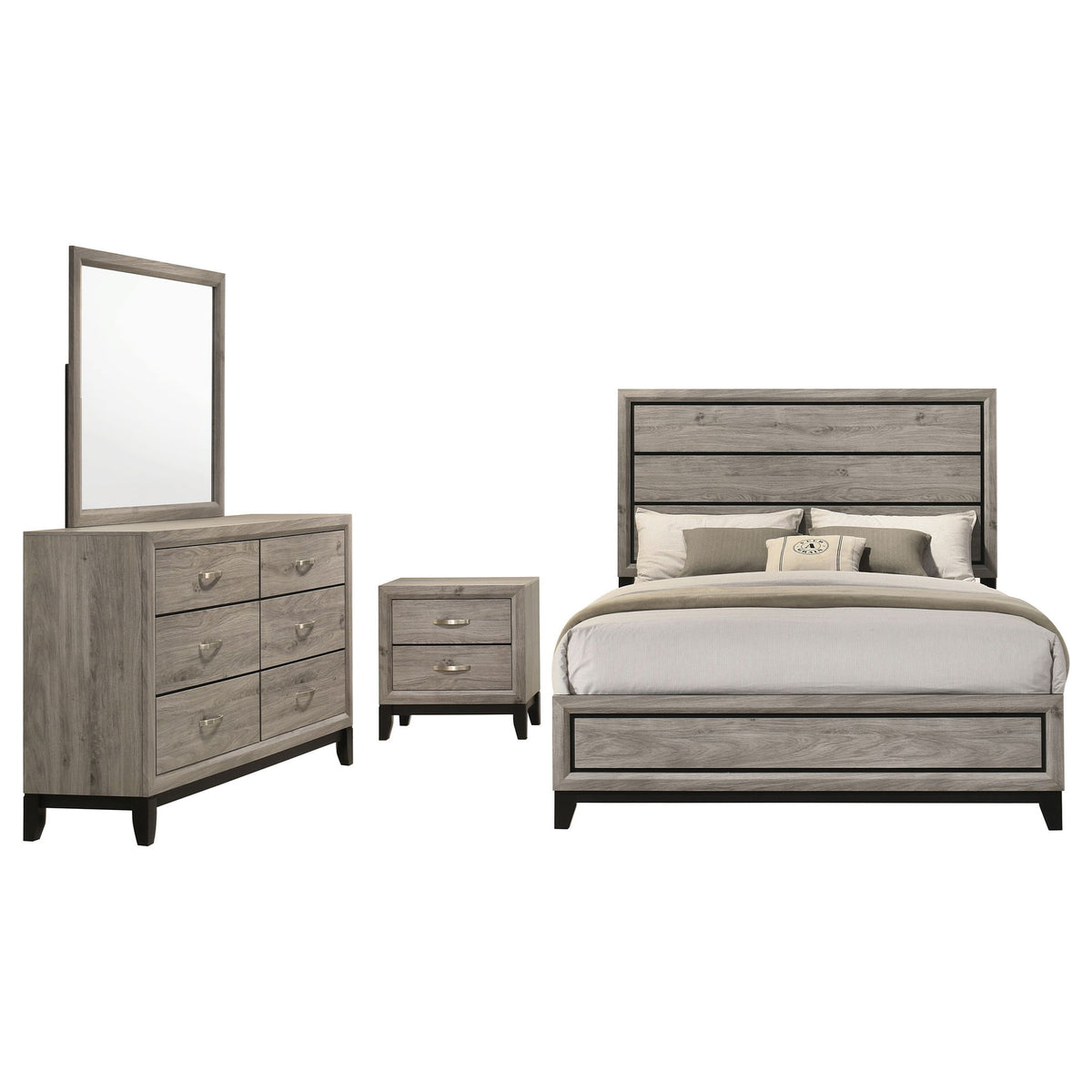 Watson Four-piece Eastern King Bedroom Set Light Taupe