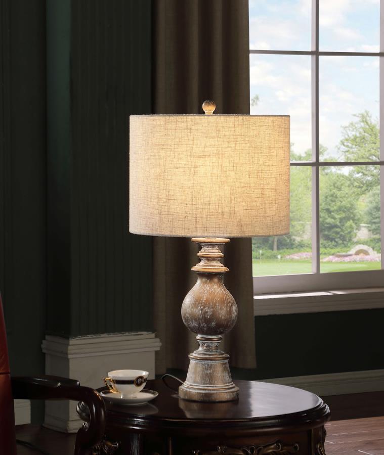 Brie 28-inch Drum Shade Urn Table Lamp Antique Gold Default Title