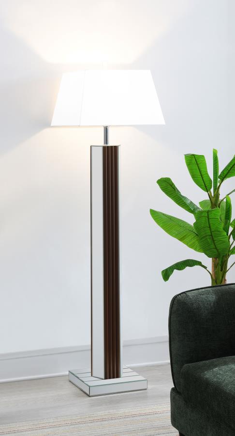 Elena 67-inch Square Tapered Mirrored Floor Lamp Brown Default Title