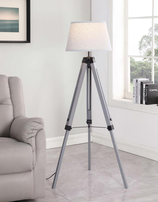 Dayton 56-inch Empire Shade Metal Tripod Floor Lamp Grey Default Title