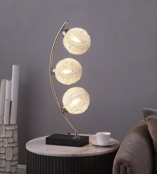 Claudia 30-inch Woven Spherical Metal Table Lamp Black Default Title