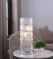 Wanda 20-inch Crystal Shade Bedside Table Lamp Chrome