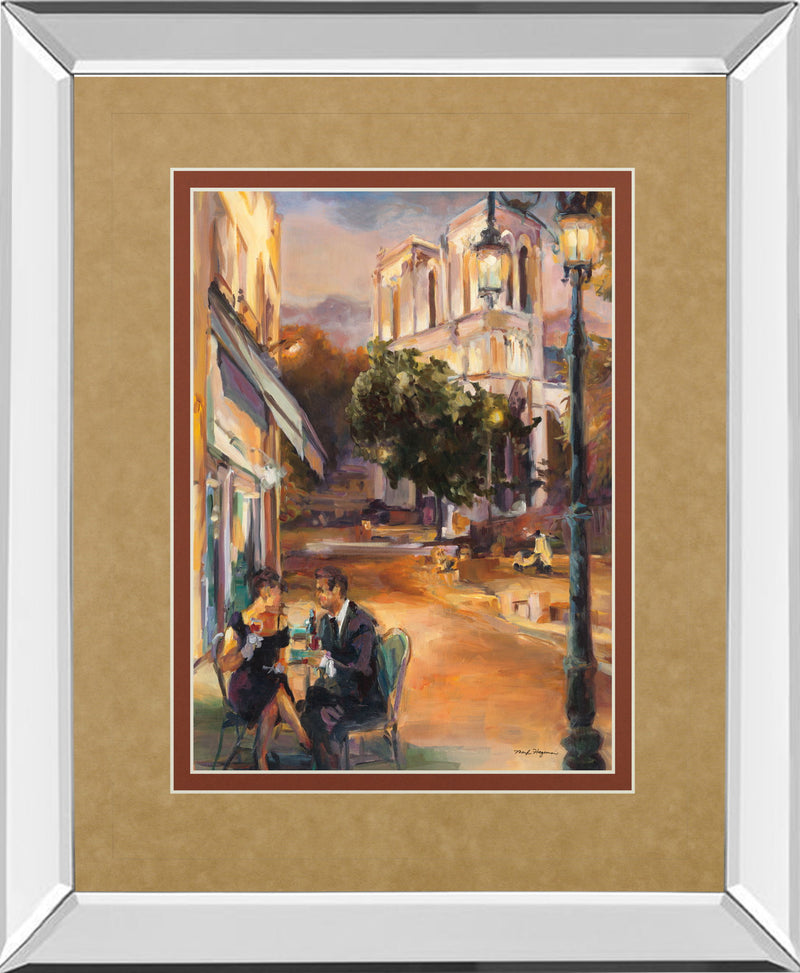 Twilight Time In Paris By Marilyn Hageman - Mirror Framed Print Wall Art - Light Brown