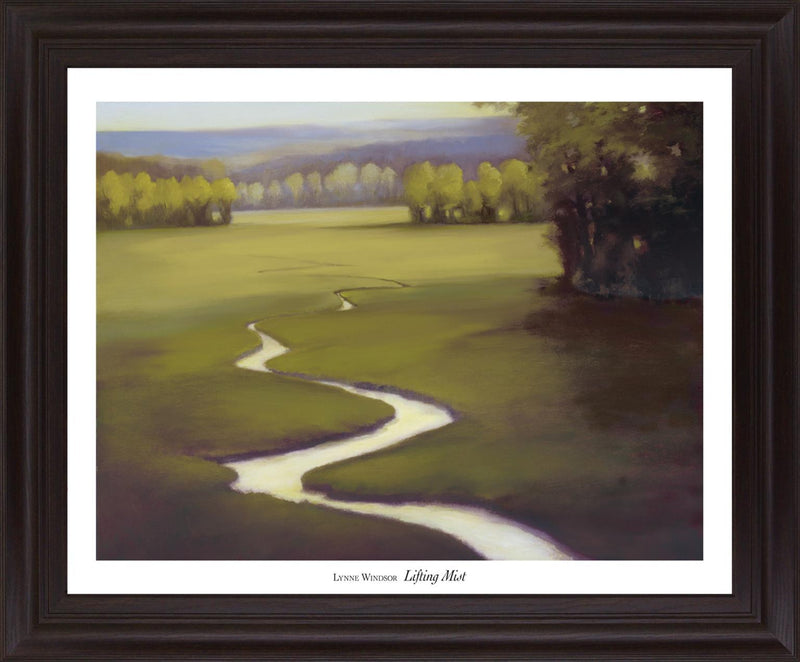 Golden Meadow Path - 28" x 34" Framed Wall Art - Green