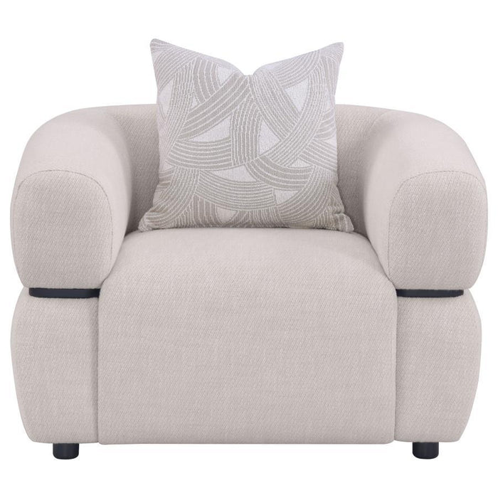 Jeanette - Fabric Upholstered Round Arm Accent Chair - Beige
