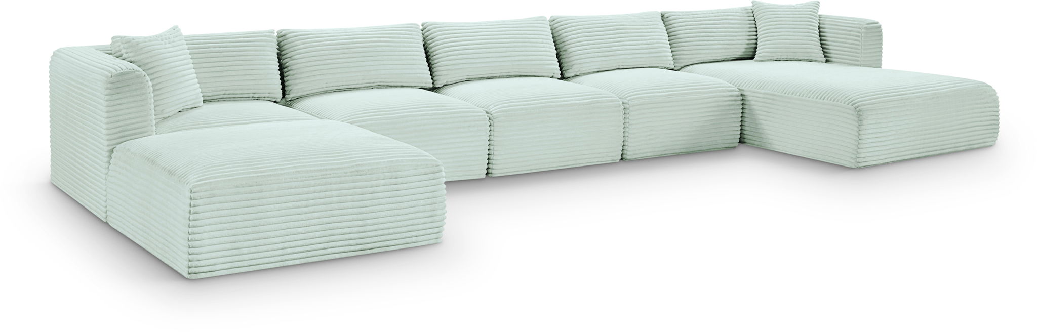 Shaggy - 6 Piece Modular Sectional With Chaise And Ottoman
