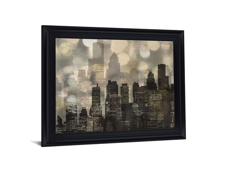 Luminous Skyline - 28" x 34" Framed Wall Art - Black
