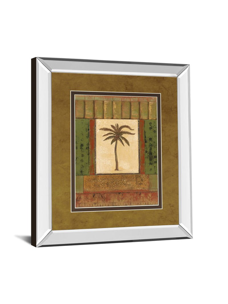 Classic Palm I By Rebecca Burton - Mirror Framed Print Wall Art - Light Brown