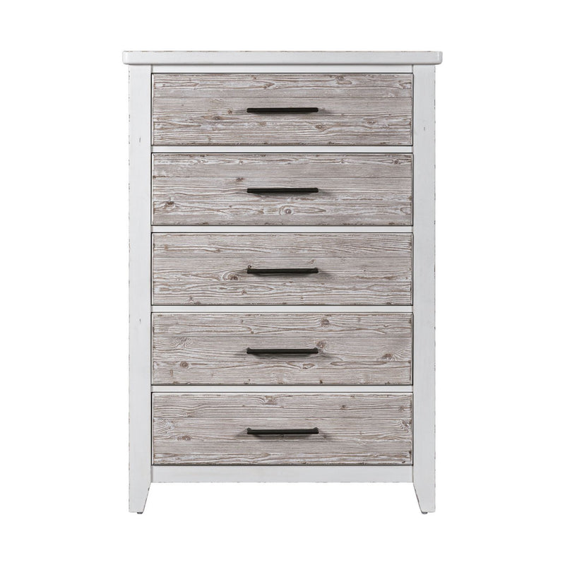 Backroads - 5 Drawer Chest - Weathered White