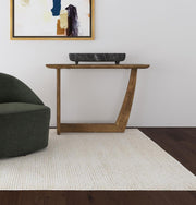Fletcher Oval Solid Mango Wood Entryway Console Table Brown Default Title