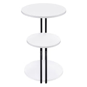 Hilly 3-tier Round Accent Side Table White and Black