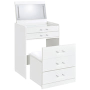 Danbury 3-drawer Makeup Vanity & Stool Set High Gloss