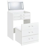 Danbury 3-drawer Makeup Vanity & Stool Set High Gloss