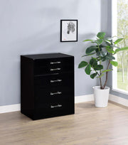Danbury 3-drawer Makeup Vanity & Stool Set High Gloss Black High Gloss