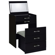 Danbury 3-drawer Makeup Vanity & Stool Set High Gloss