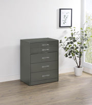 Danbury 3-drawer Makeup Vanity & Stool Set High Gloss Grey High Gloss
