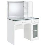 Flora 2-drawer Vanity Set with LED Mirror High Gloss