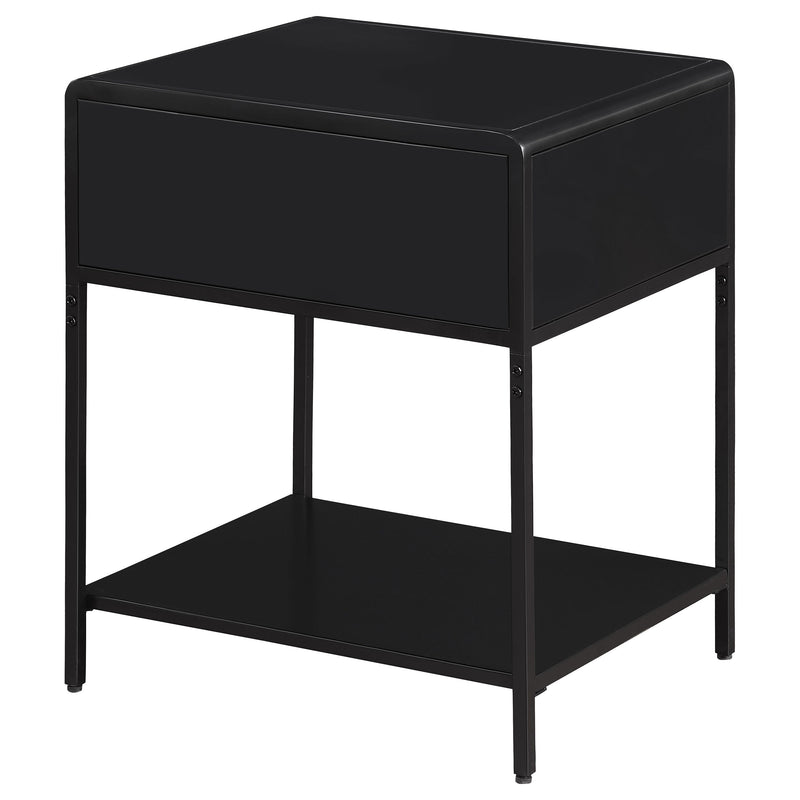 Amherst 1-drawer Radio Weave Cane Metal Bedside Table