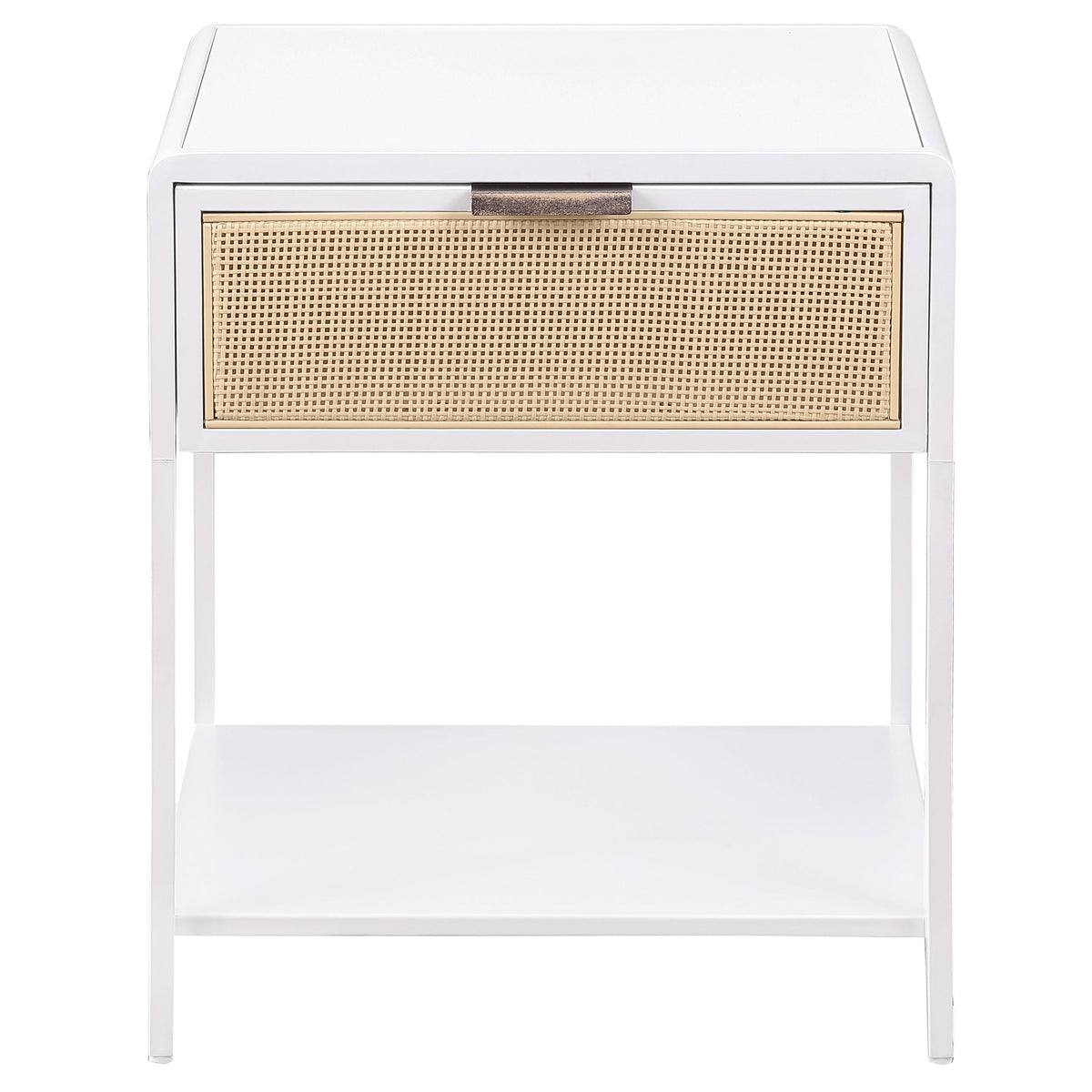 Amherst 1-drawer Radio Weave Cane Metal Bedside Table