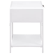Amherst 1-drawer Radio Weave Cane Metal Bedside Table
