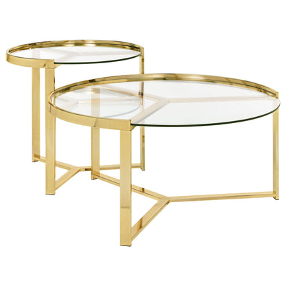Delia Round Glass Top Nesting Coffee Table