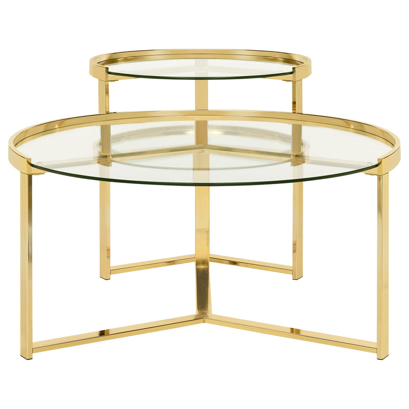 Delia Round Glass Top Nesting Coffee Table