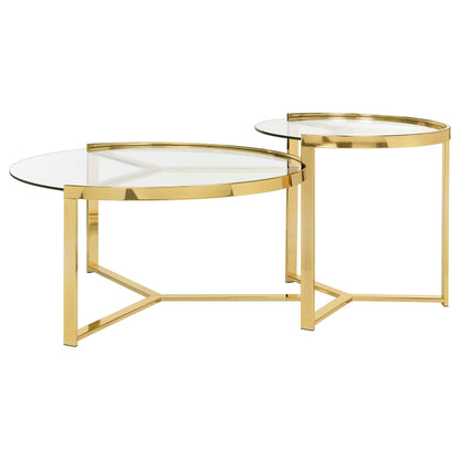 Delia Round Glass Top Nesting Coffee Table