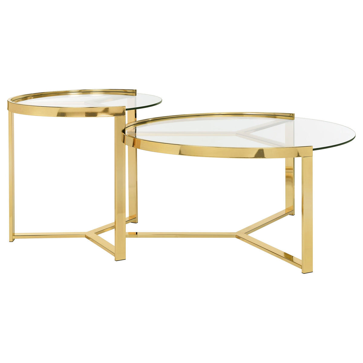 Delia Round Glass Top Nesting Coffee Table