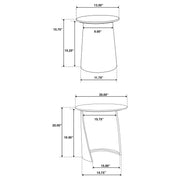 Yency 2-piece Round Mango Wood Nesting Table Set Dark Brown Mango