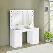 Acena 7-drawer Vanity Set with ing High Gloss White High Gloss