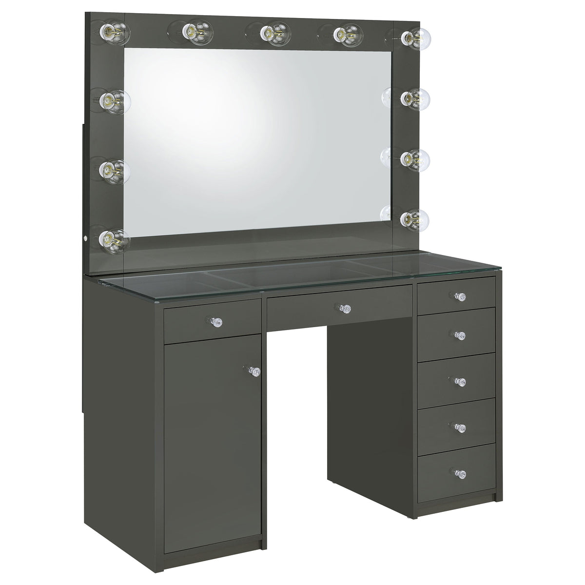 Acena 7-drawer Vanity Set with ing High Gloss