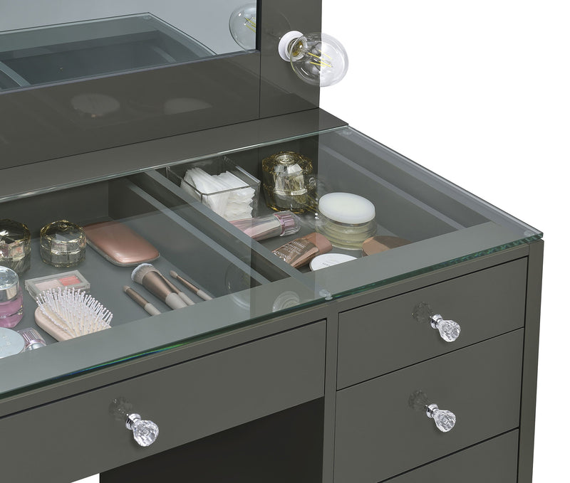 Acena 7-drawer Vanity Set with ing High Gloss