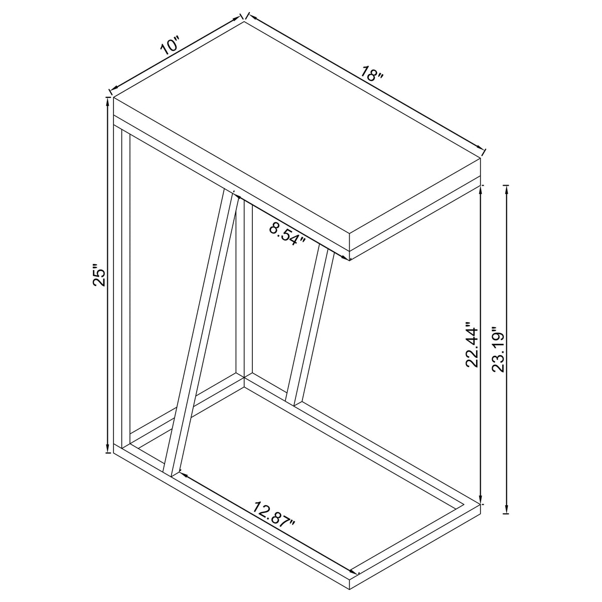 Sergio Engineered Wood C-Shaped Sofa Side Table
