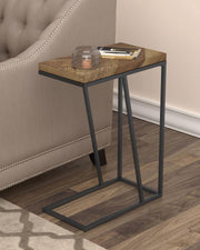 Sergio Engineered Wood C-Shaped Sofa Side Table Rustic Tobacco
