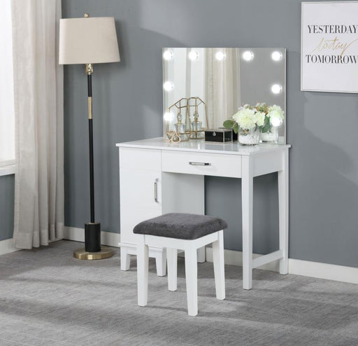 Elijah Vanity Set with Lighting & Stool White and Dark Grey Default Title