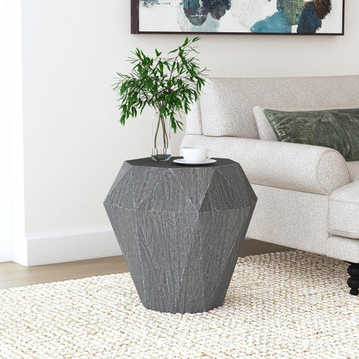 Jacinto Octagonal Solid Wood Side Table Grey