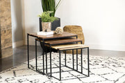 Belcourt 3-piece Square Nesting Tables Natural and Black Default Title