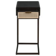 Amherst 1-drawer Radio Weave Cane Metal Side Table