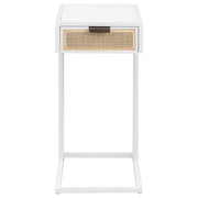 Amherst 1-drawer Radio Weave Cane Metal Side Table