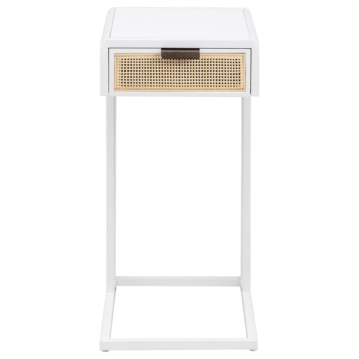 Amherst 1-drawer Radio Weave Cane Metal Side Table