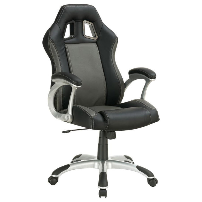 Roger - Upholstered Adjustable Home Office Desk Chair - Black