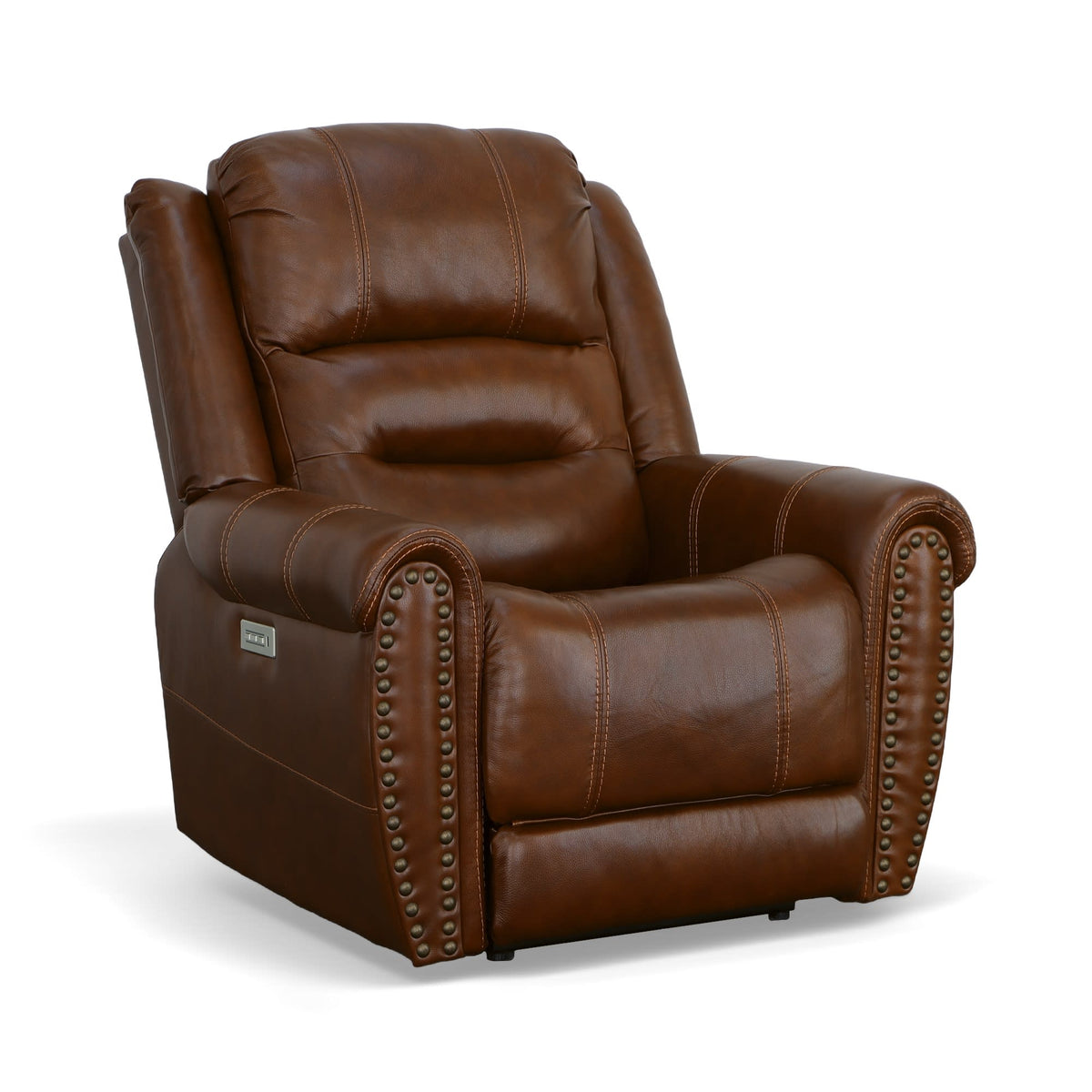 Flexsteel Oscar Power Recliner with Power Headrest & Lumbar