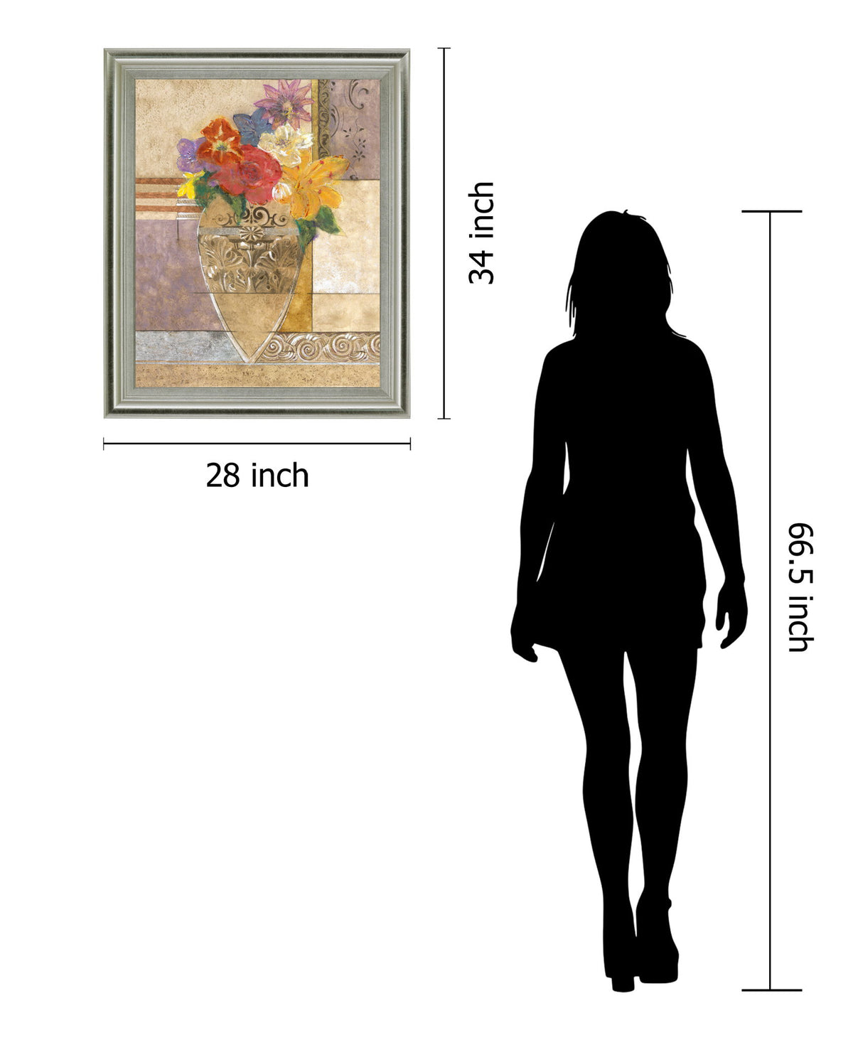 Radiant Bouquet - 28" x 34" Framed Wall Art - Yellow