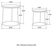 Loannis 2-piece Round Mango Wood Nesting Table Matte Black