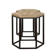 Adger 2-piece Hexagonal Nesting Tables Natural and Black