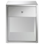Coquette 1-drawer Mirrored Accent Side Table Silver