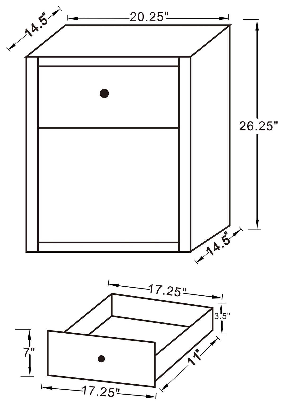 Coquette 1-drawer Mirrored Accent Side Table Silver